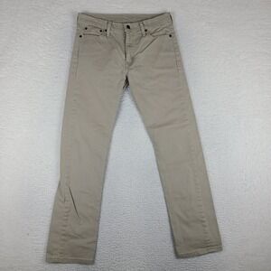 Levi's 513 Jeans Mens 30x32 Beige Wash Slim Straight Denim